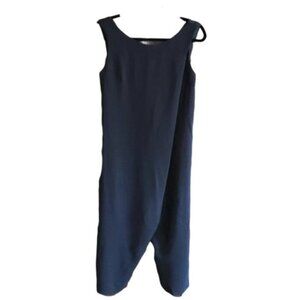 Wide leg cropped black overalls, jumpsuit, contemporary, minimalist